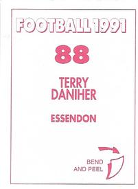1991 Select AFL Stickers #88 Terry Daniher Back